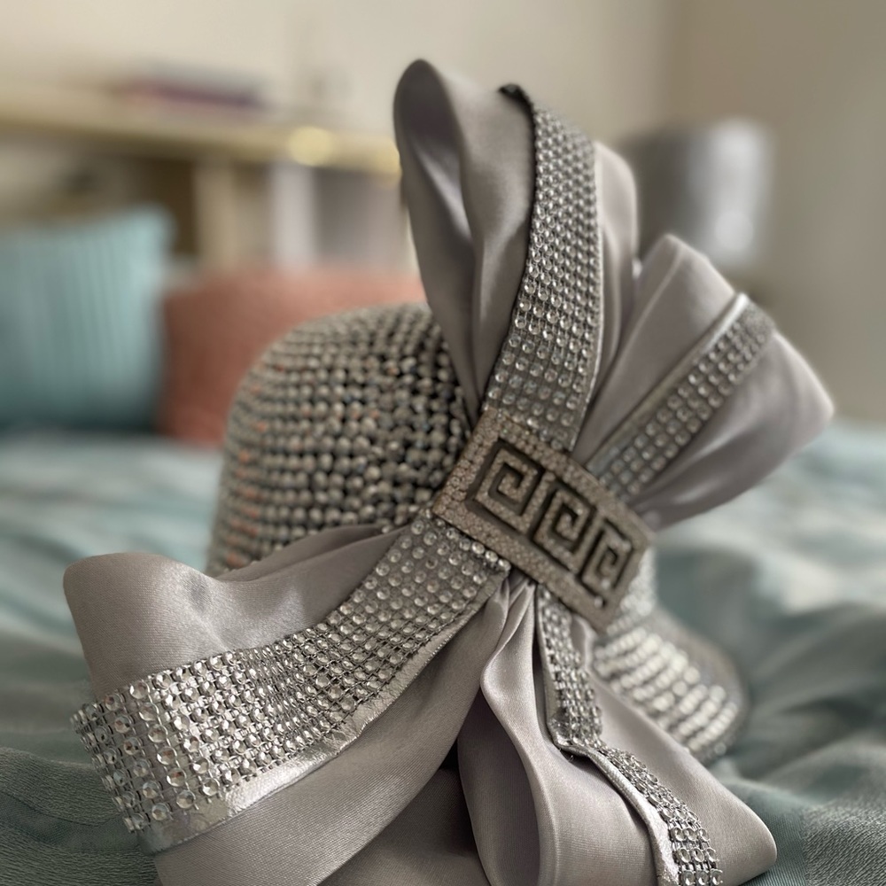 Rhinestone derby style hat